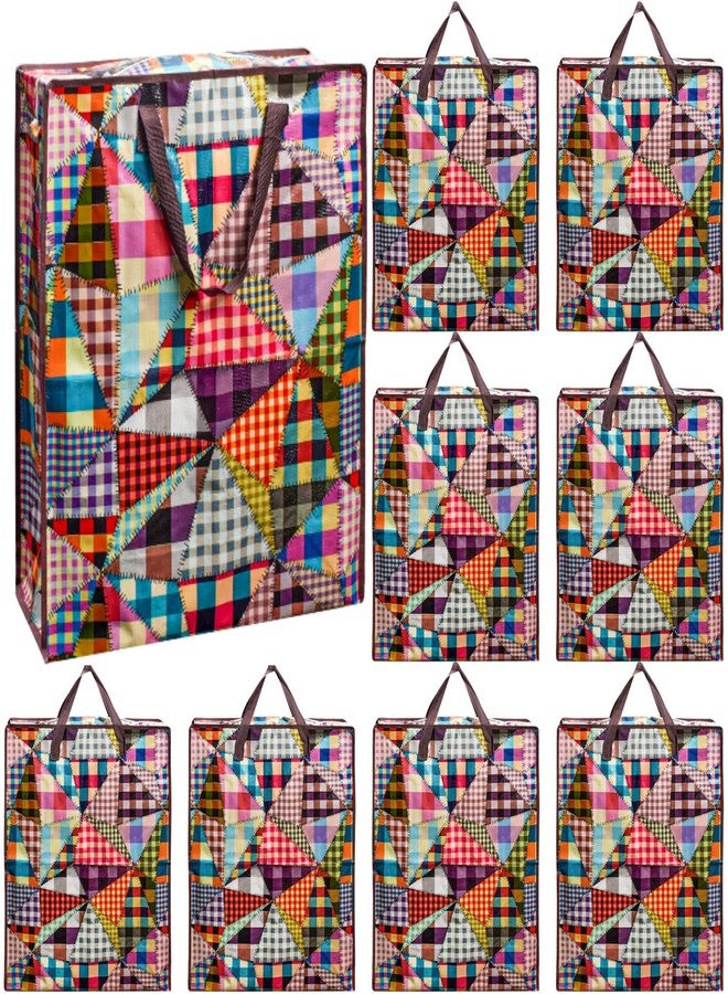 ZAVOOS 9 Pack Extra Large Moving Bag, 90 L Heavy Duty Storage Tote with Zippers Strong Handles, Foldable Cloth Packing Duffle Bags for Space Saving, College Dorm Room Essentials - Image 1